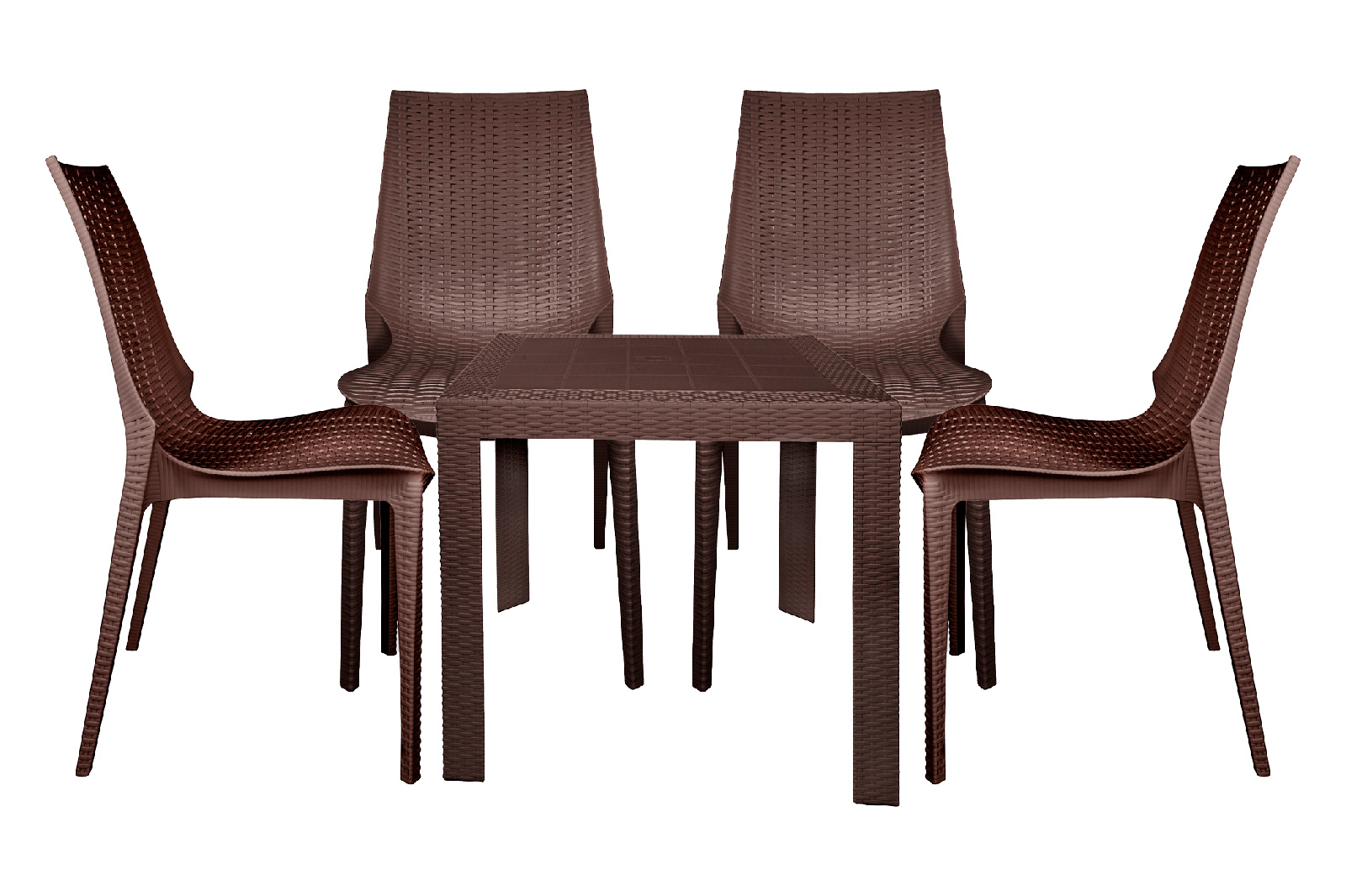 LeisureMod Kent Outdoor Dining Set With 2 Chairs