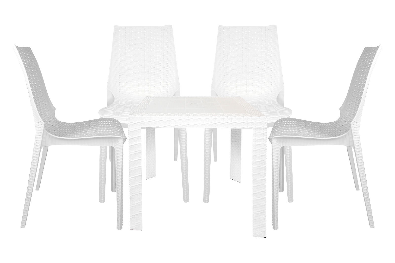 LeisureMod Kent Outdoor Dining Set With 2 Chairs