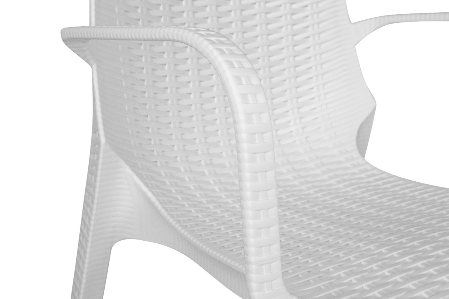 LeisureMod Kent Outdoor Dining Arm Chair - White