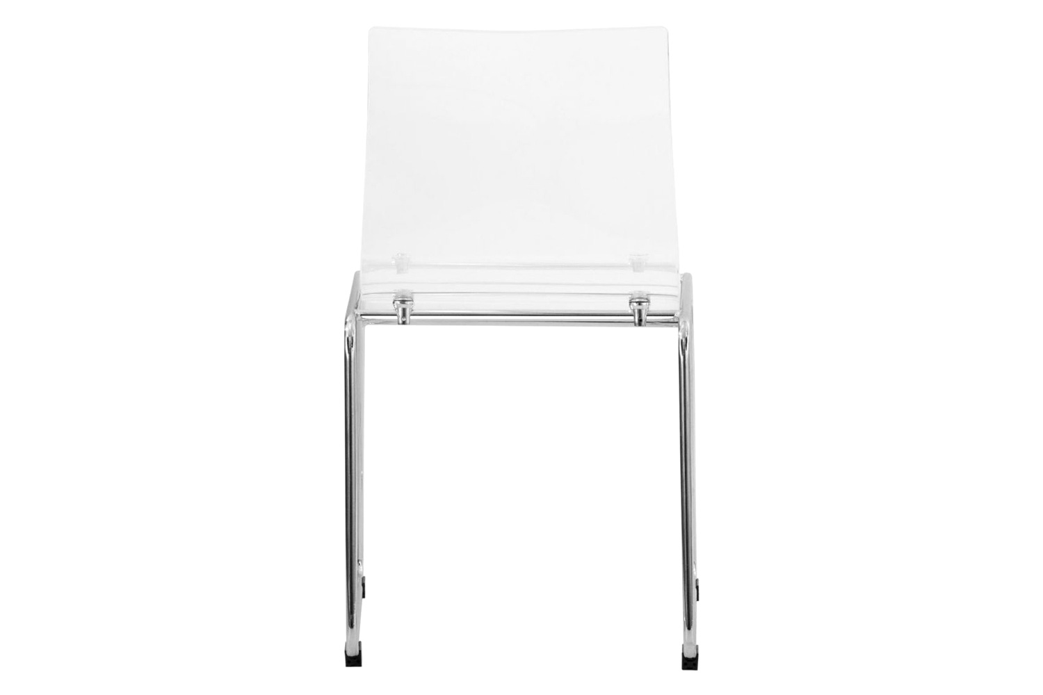 LeisureMod Lima Modern Acrylic Dining Chair with Chrome Base - Clear