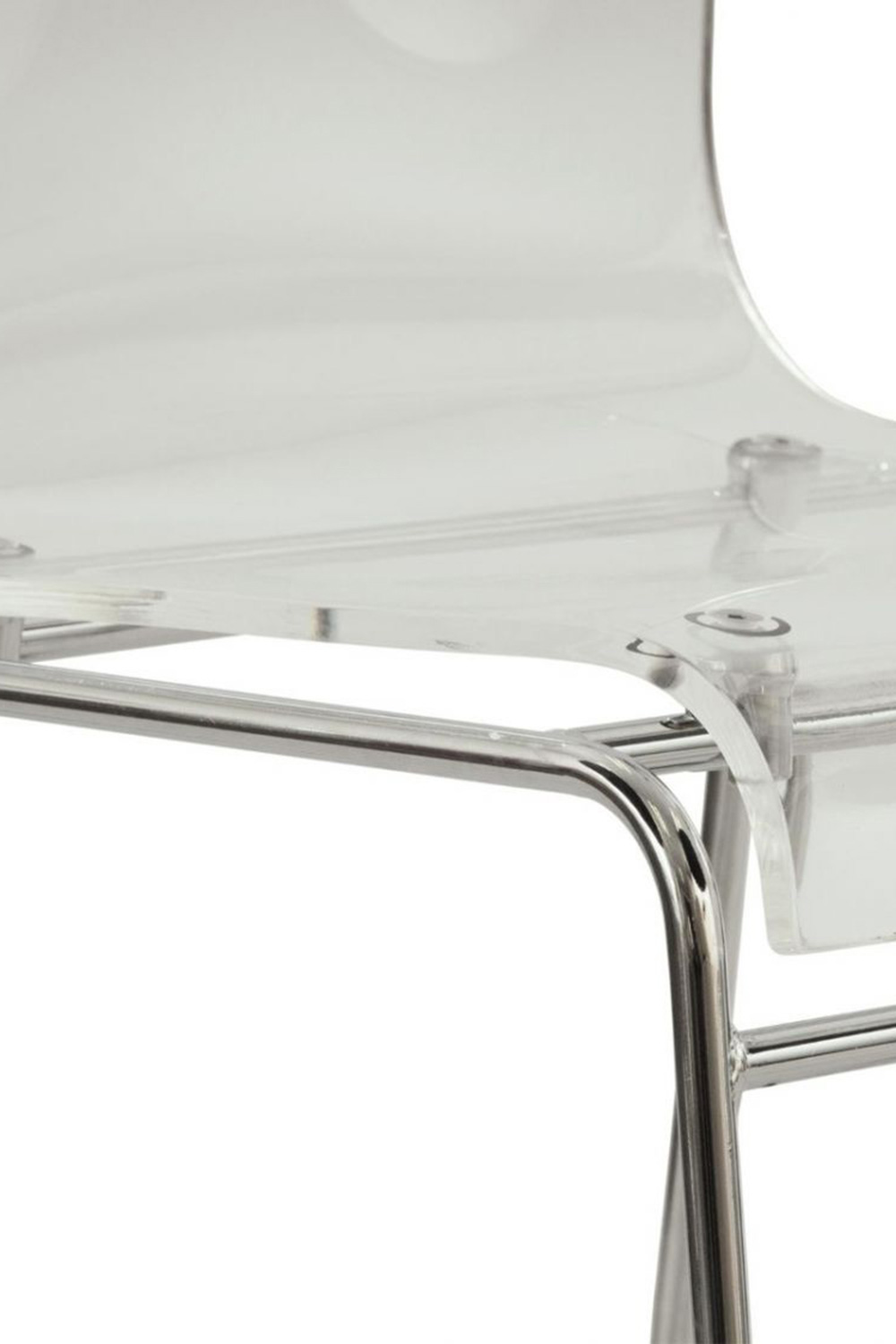 LeisureMod Lima Modern Acrylic Dining Chair with Chrome Base - Clear