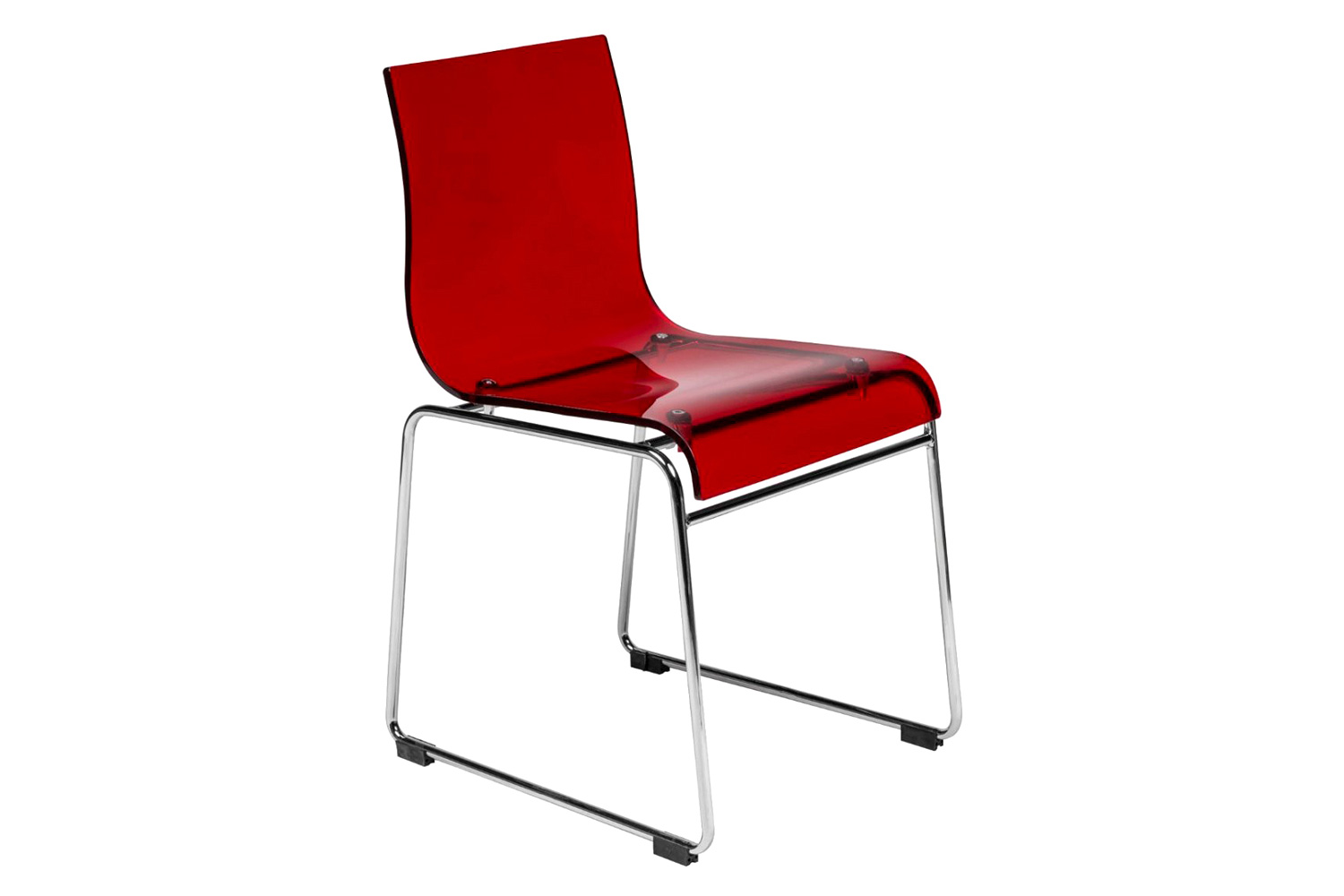 LeisureMod Lima Modern Acrylic Dining Chair with Chrome Base