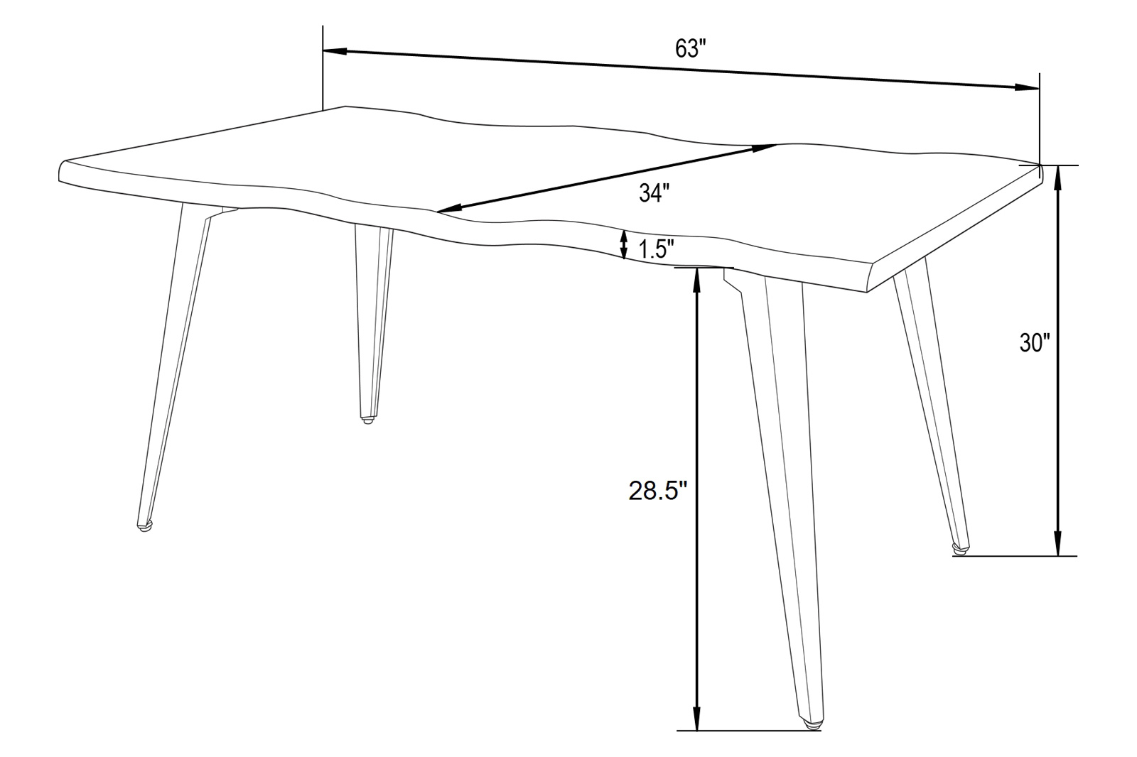 LeisureMod Lawrence 7-Piece Dining Set with Folding Acrylic Dining Chairs and Rectangular Wood Dining Table - Amber