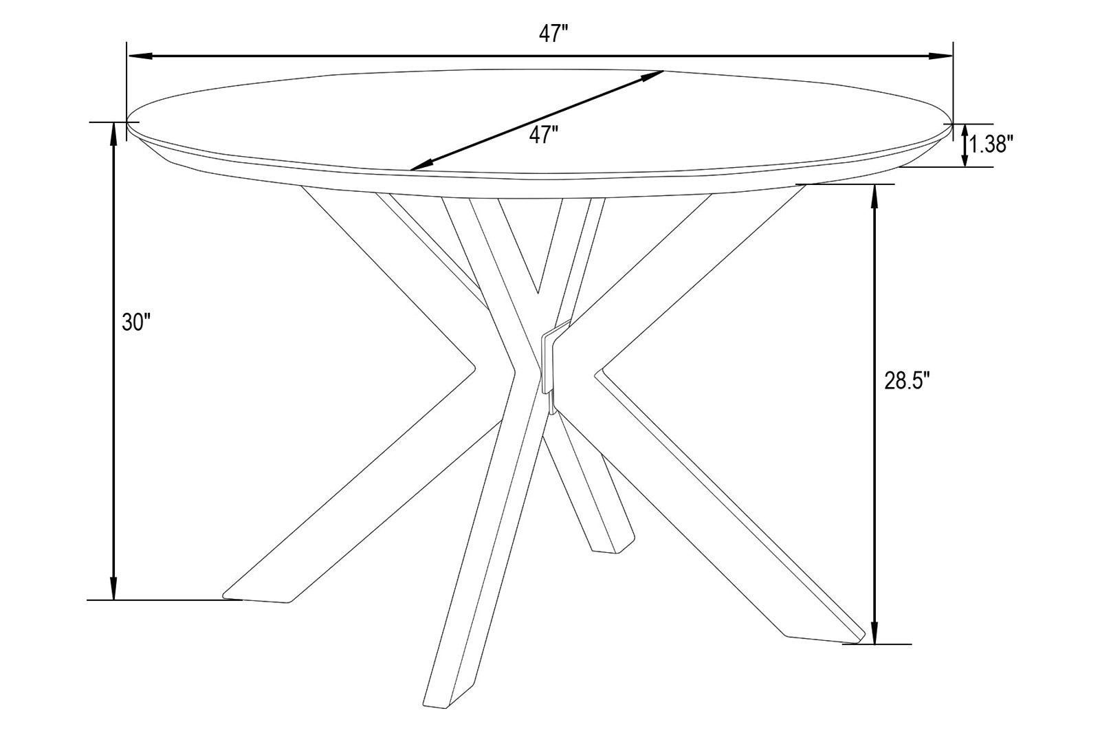 LeisureMod Lawrence 5-Piece Dining Set with Folding Acrylic Dining Chairs and Round Dining Table with Geometric Base - Clear