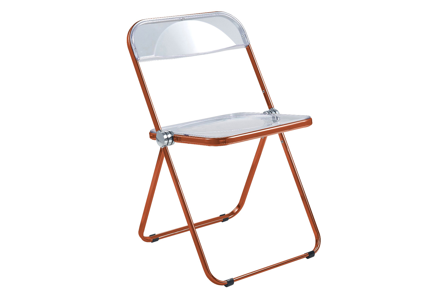 LeisureMod Lawrence Acrylic Folding Chair with Color Metal Frame