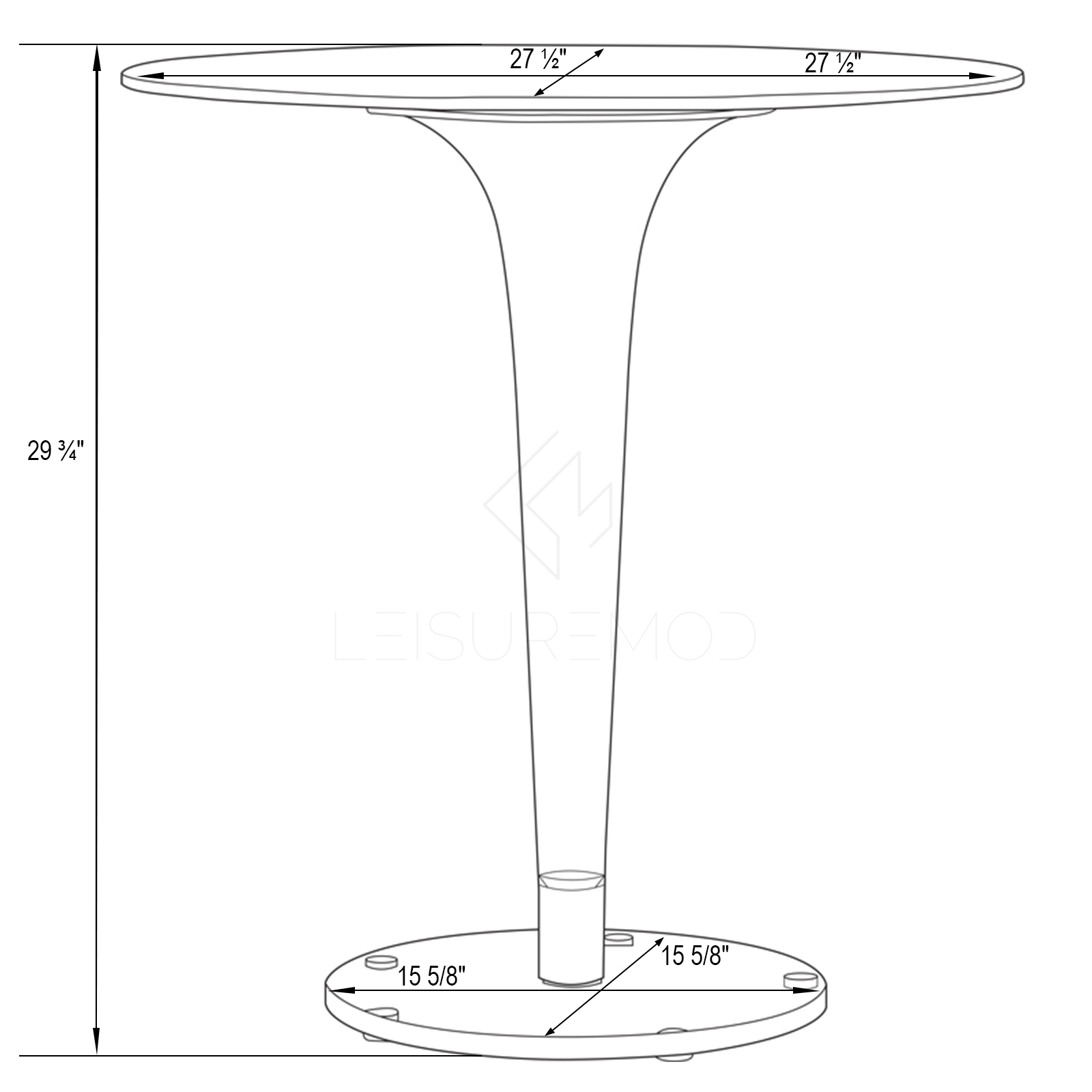 LeisureMod Lonia Modern Glass Dining Table - Clear