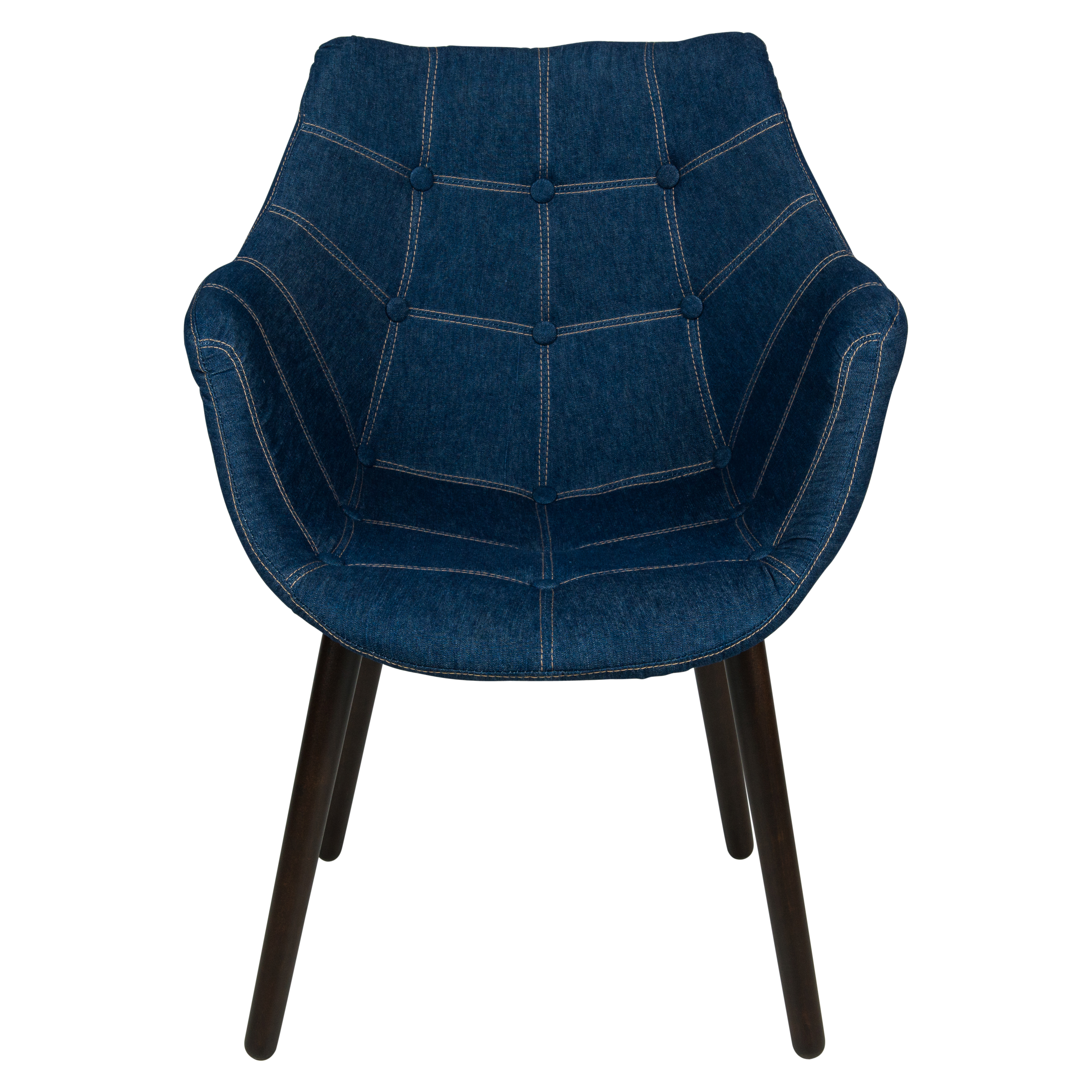 LeisureMod™ Milburn Tufted Denim Lounge Chair