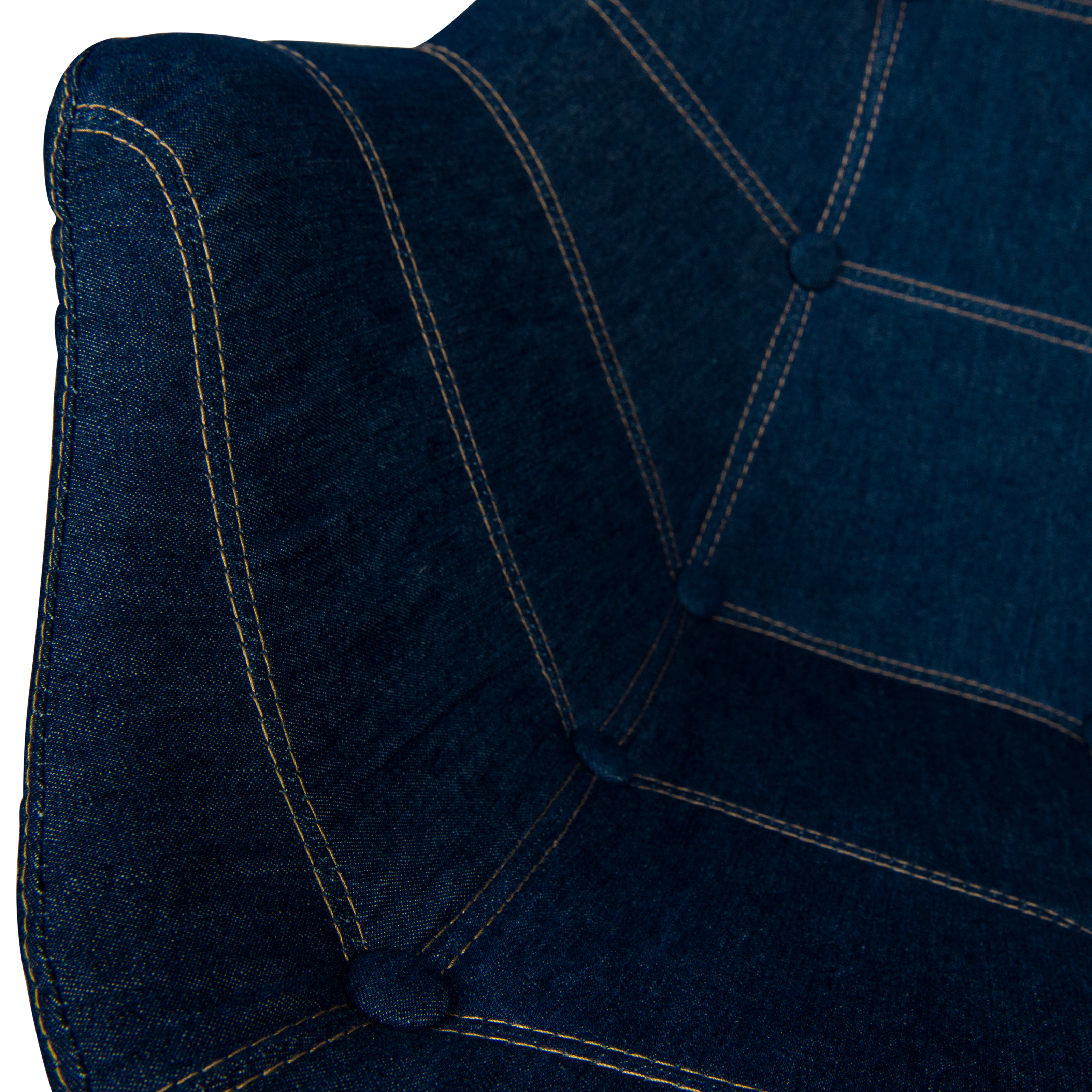 LeisureMod™ Milburn Tufted Denim Lounge Chair