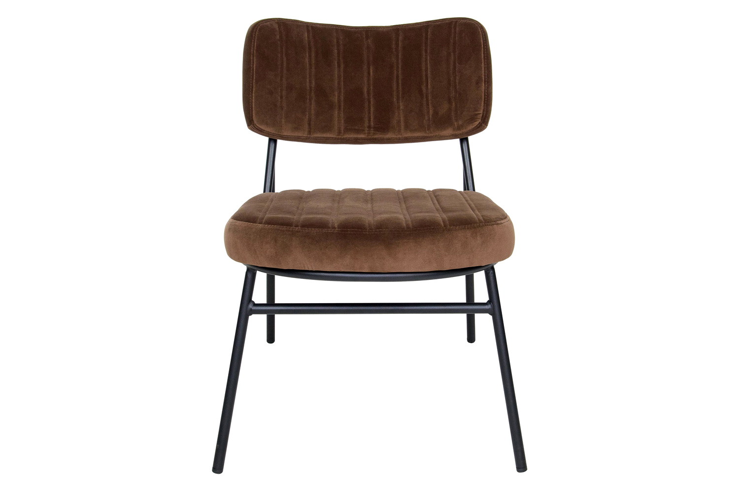 LeisureMod™ Marilane Velvet Accent Chair with Metal Frame - Coffee/Brown