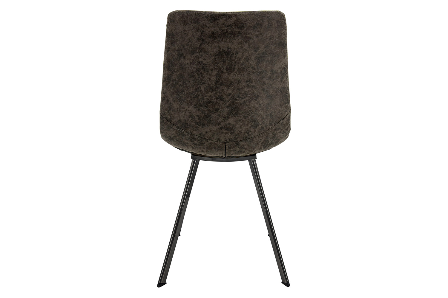 LeisureMod Markley Modern Leather Dining Chair with Black Metal  Legs - Gray