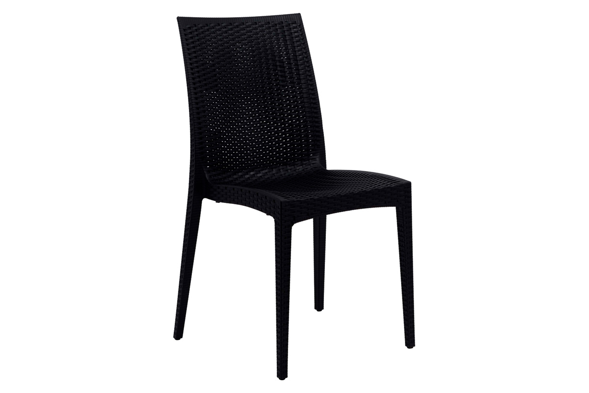 LeisureMod Modern Weave Mace Patio Outdoor Dining Chair