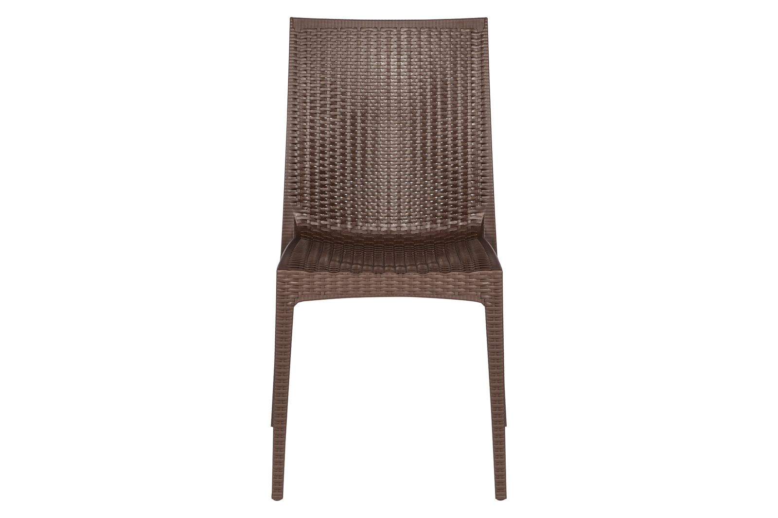 LeisureMod Modern Weave Mace Patio Outdoor Dining Chair - Brown