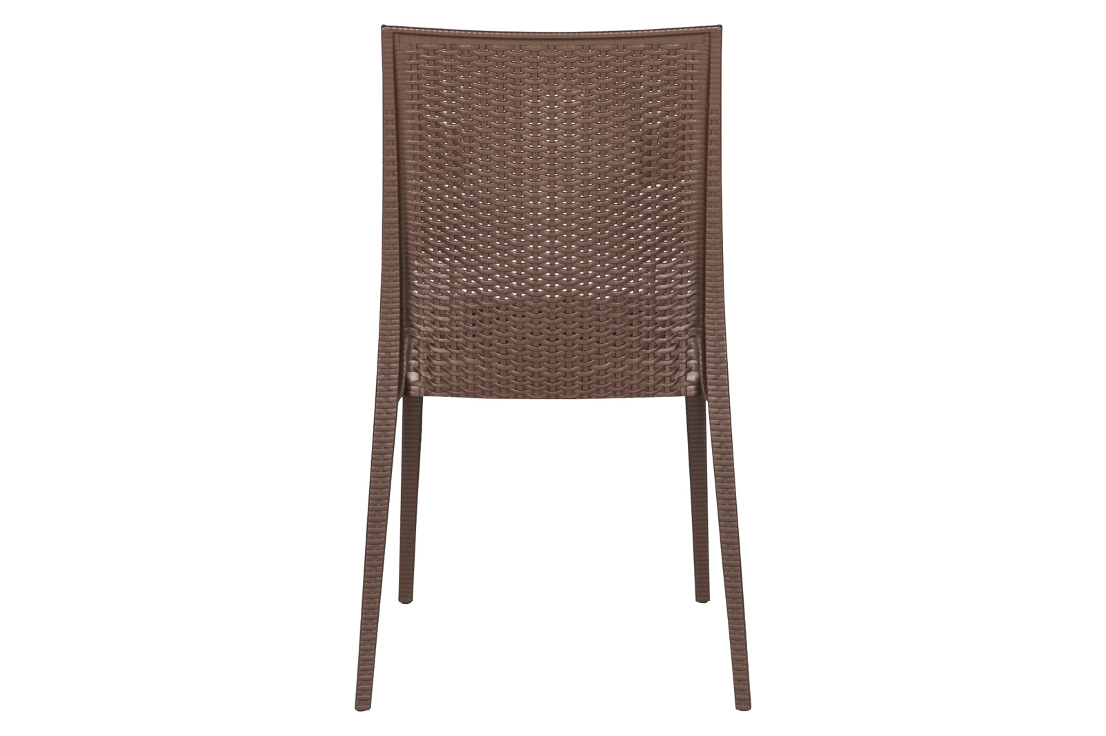 LeisureMod Modern Weave Mace Patio Outdoor Dining Chair - Brown