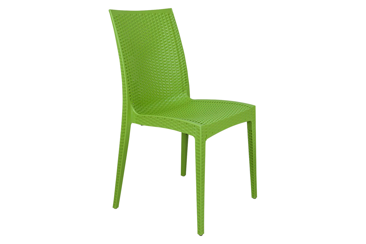 LeisureMod Modern Weave Mace Patio Outdoor Dining Chair