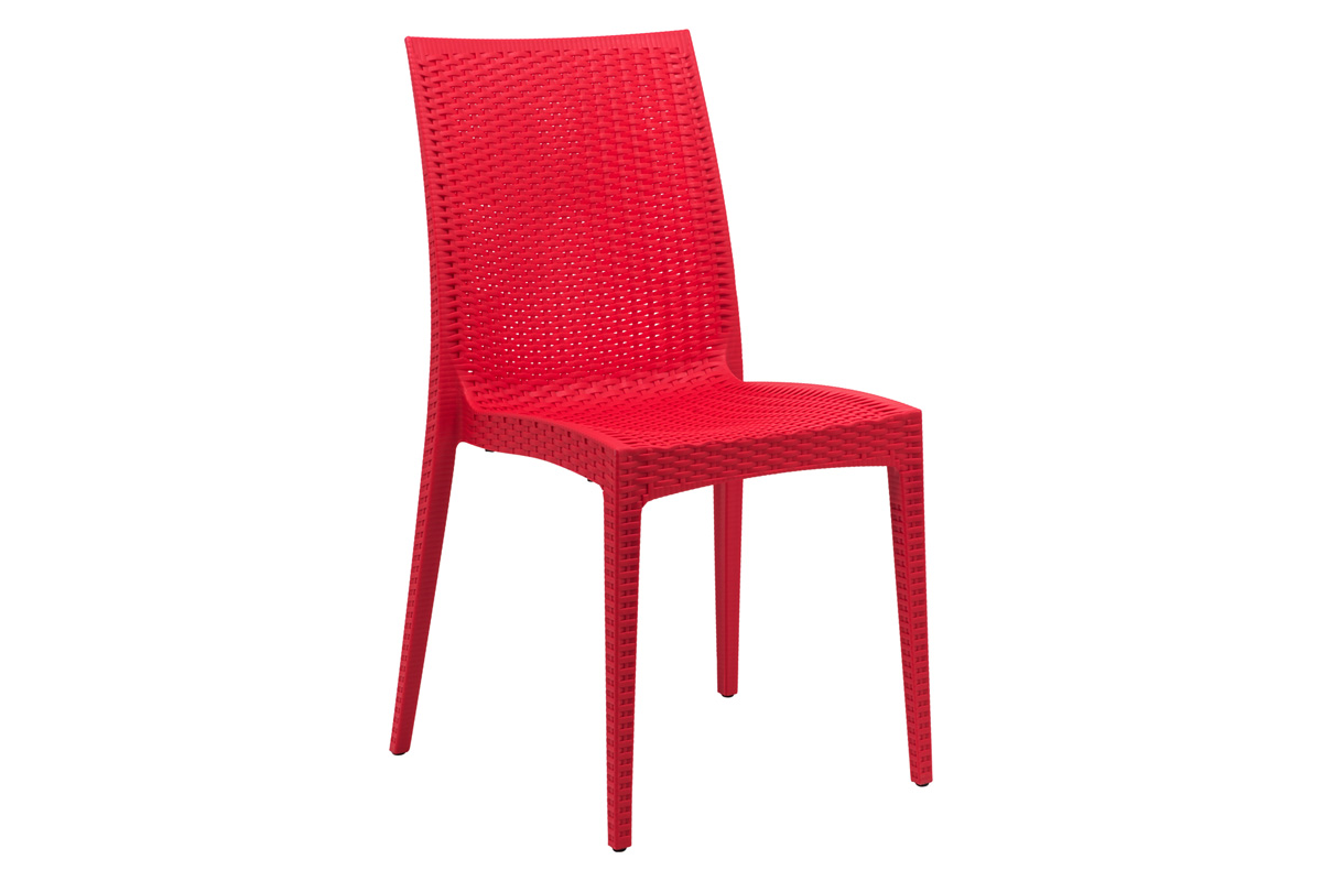 LeisureMod Modern Weave Mace Patio Outdoor Dining Chair