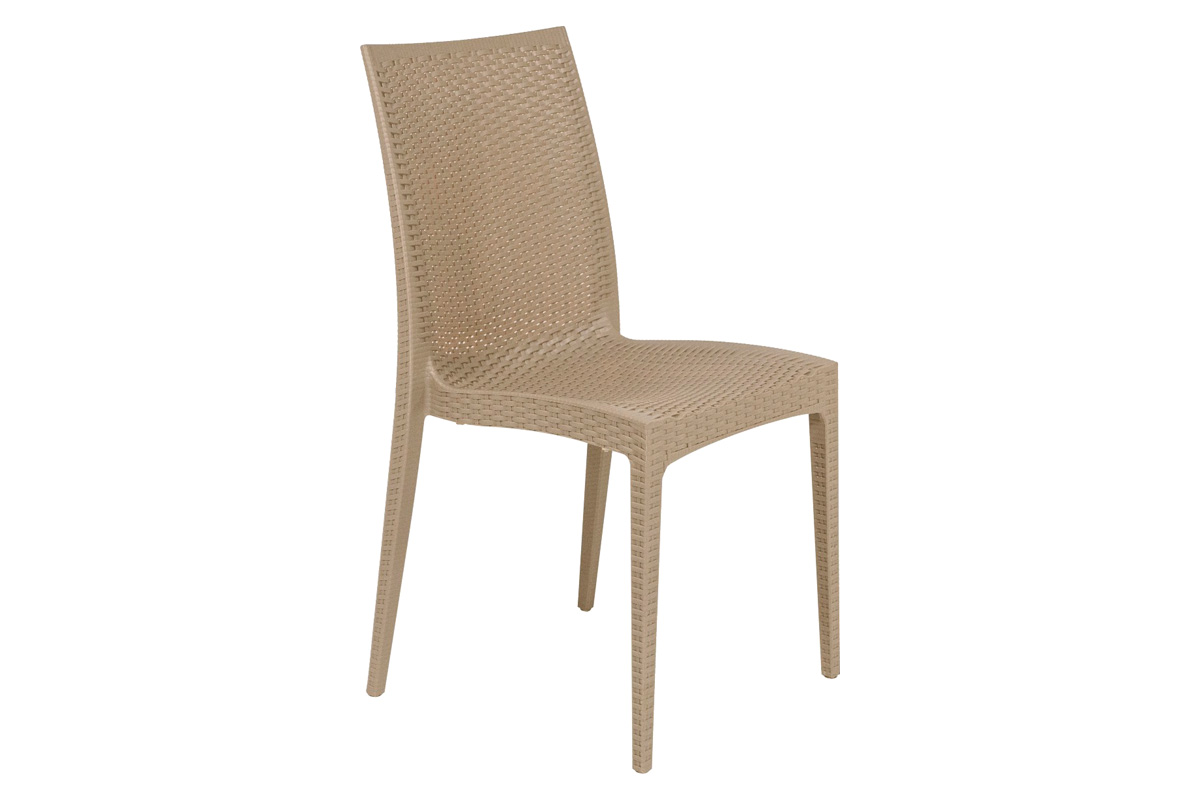 LeisureMod Modern Weave Mace Patio Outdoor Dining Chair