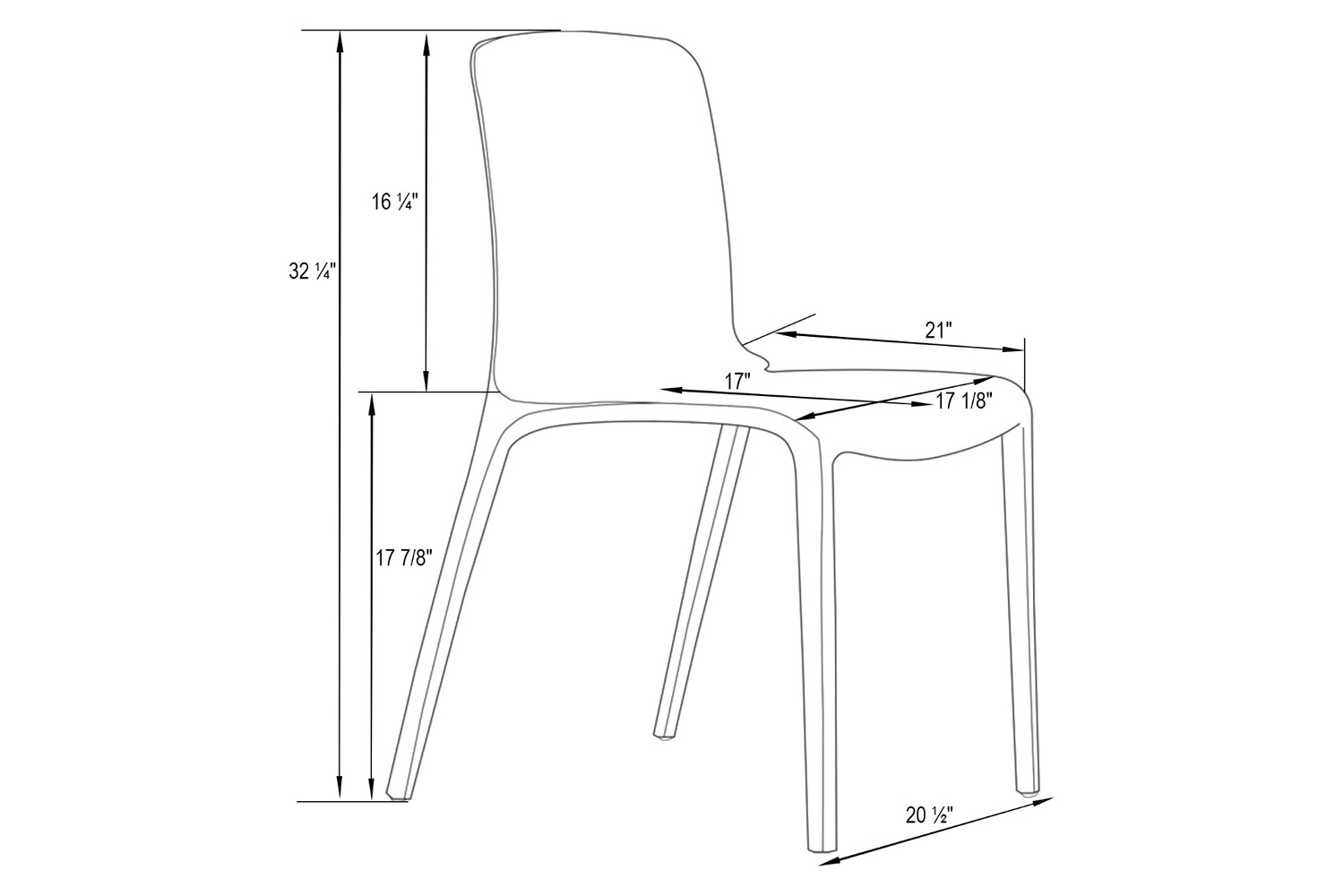 LeisureMod Modern Murray Stackable Dining Side Chair - Clear