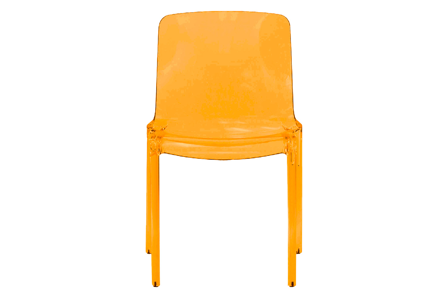 LeisureMod Modern Murray Stackable Dining Side Chair - Transparent/Orange