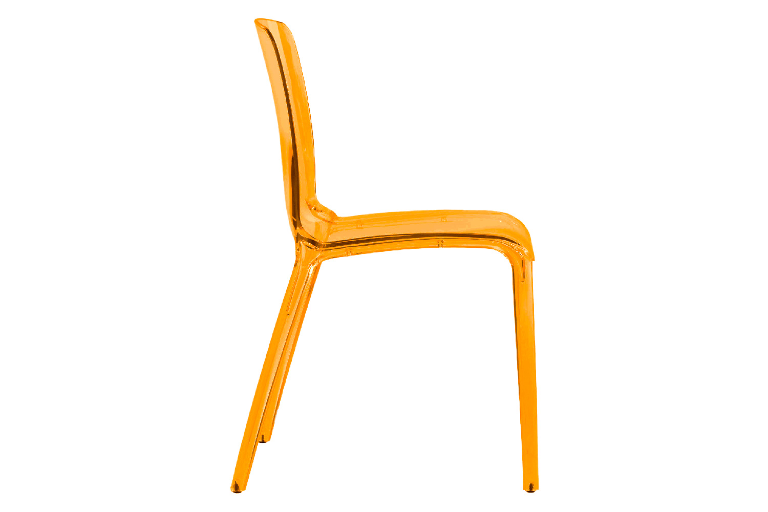 LeisureMod Modern Murray Stackable Dining Side Chair - Transparent/Orange