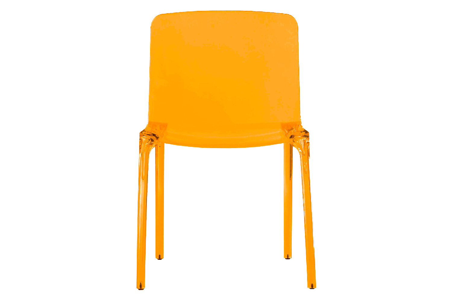 LeisureMod Modern Murray Stackable Dining Side Chair - Transparent/Orange