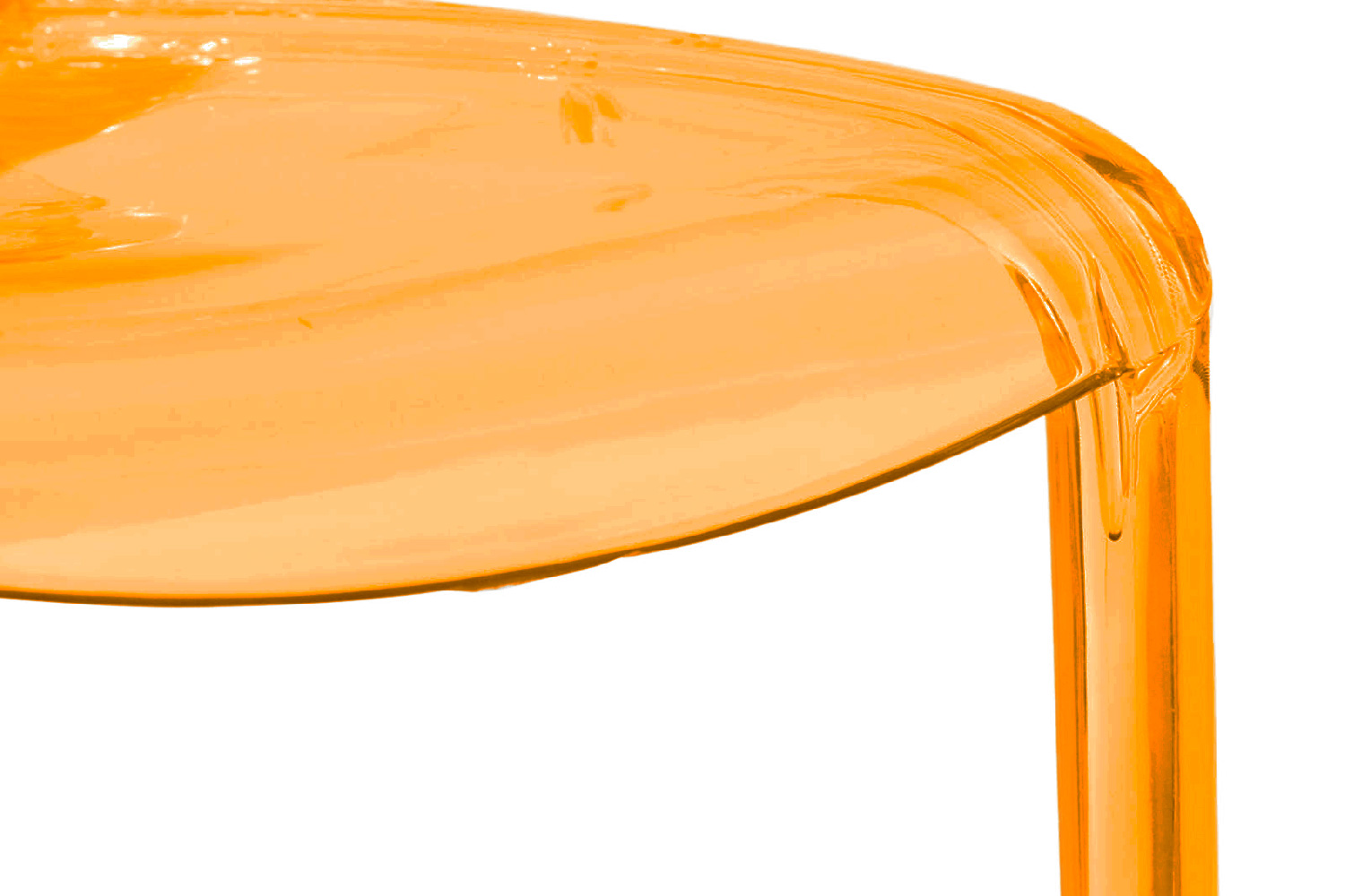 LeisureMod Modern Murray Stackable Dining Side Chair - Transparent/Orange