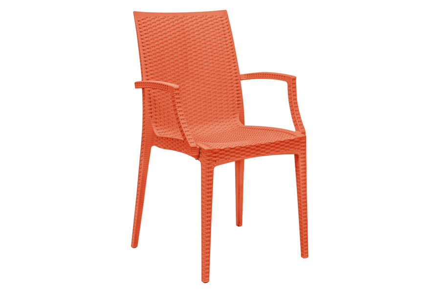 LeisureMod Modern Weave Mace Patio Outdoor Dining Armchair