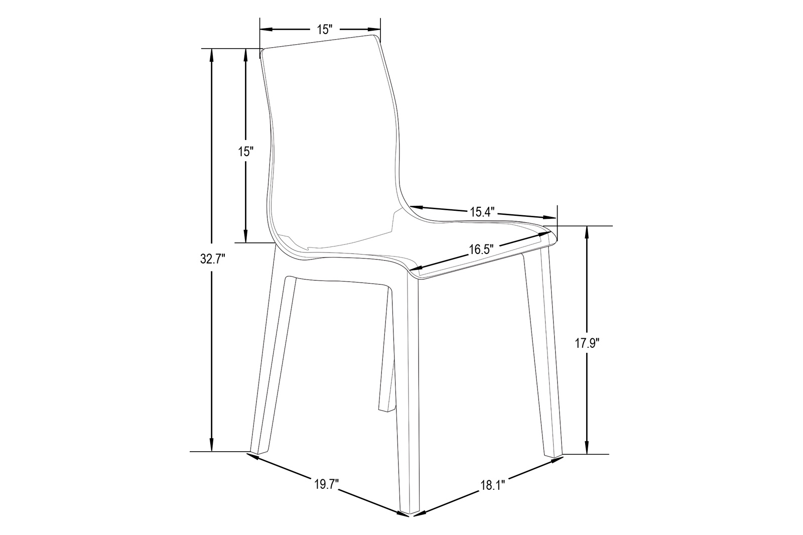 LeisureMod Marsden Modern Dining Side Chair With Beech Wood Legs - Black