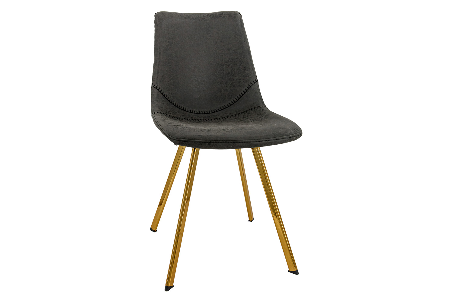 LeisureMod Markley Modern Leather Dining Chair with Black Metal Legs