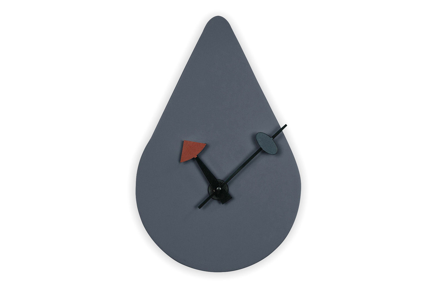 LeisureMod Manchester Modern Tear-Drop Silent Non-Ticking Wall Clock