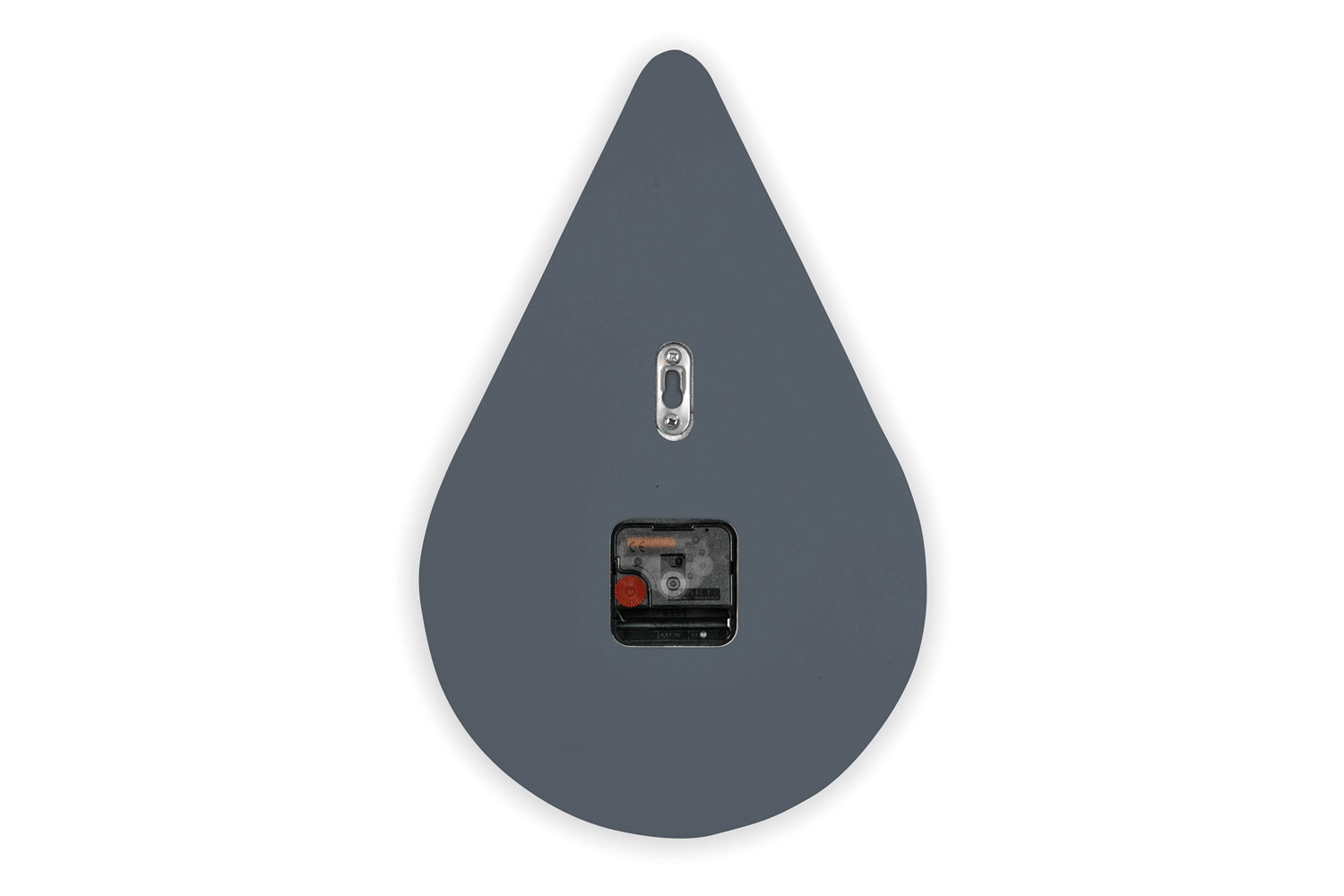 LeisureMod Manchester Modern Tear-Drop Silent Non-Ticking Wall Clock - Dark Gray