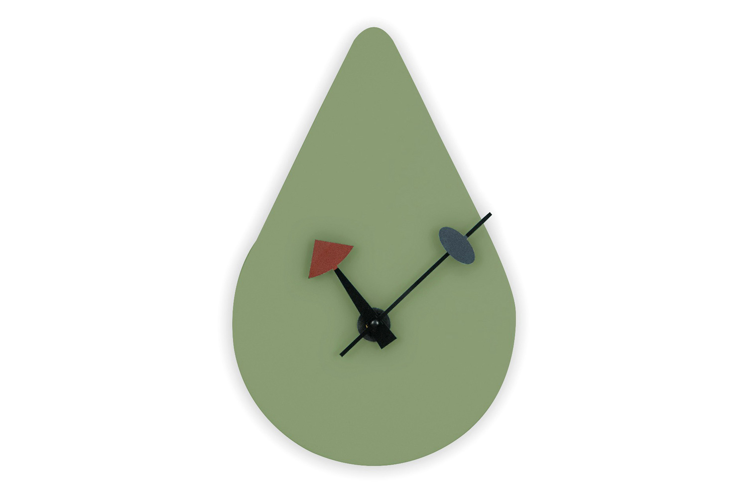 LeisureMod Manchester Modern Tear-Drop Silent Non-Ticking Wall Clock