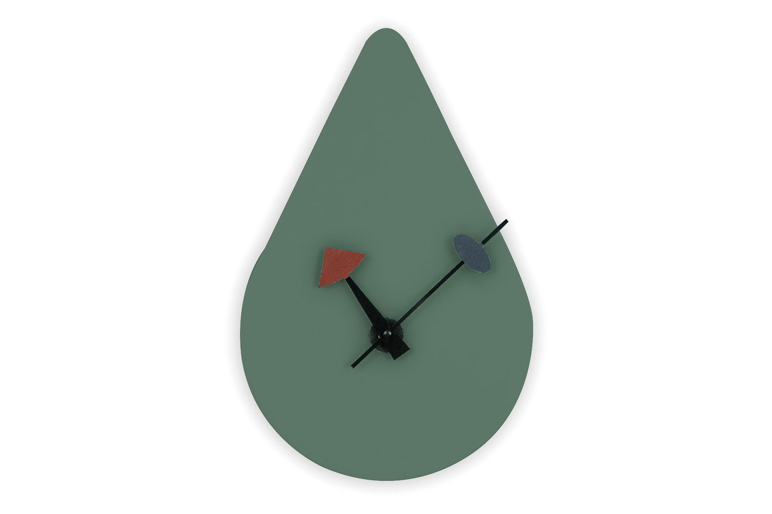 LeisureMod Manchester Modern Tear-Drop Silent Non-Ticking Wall Clock