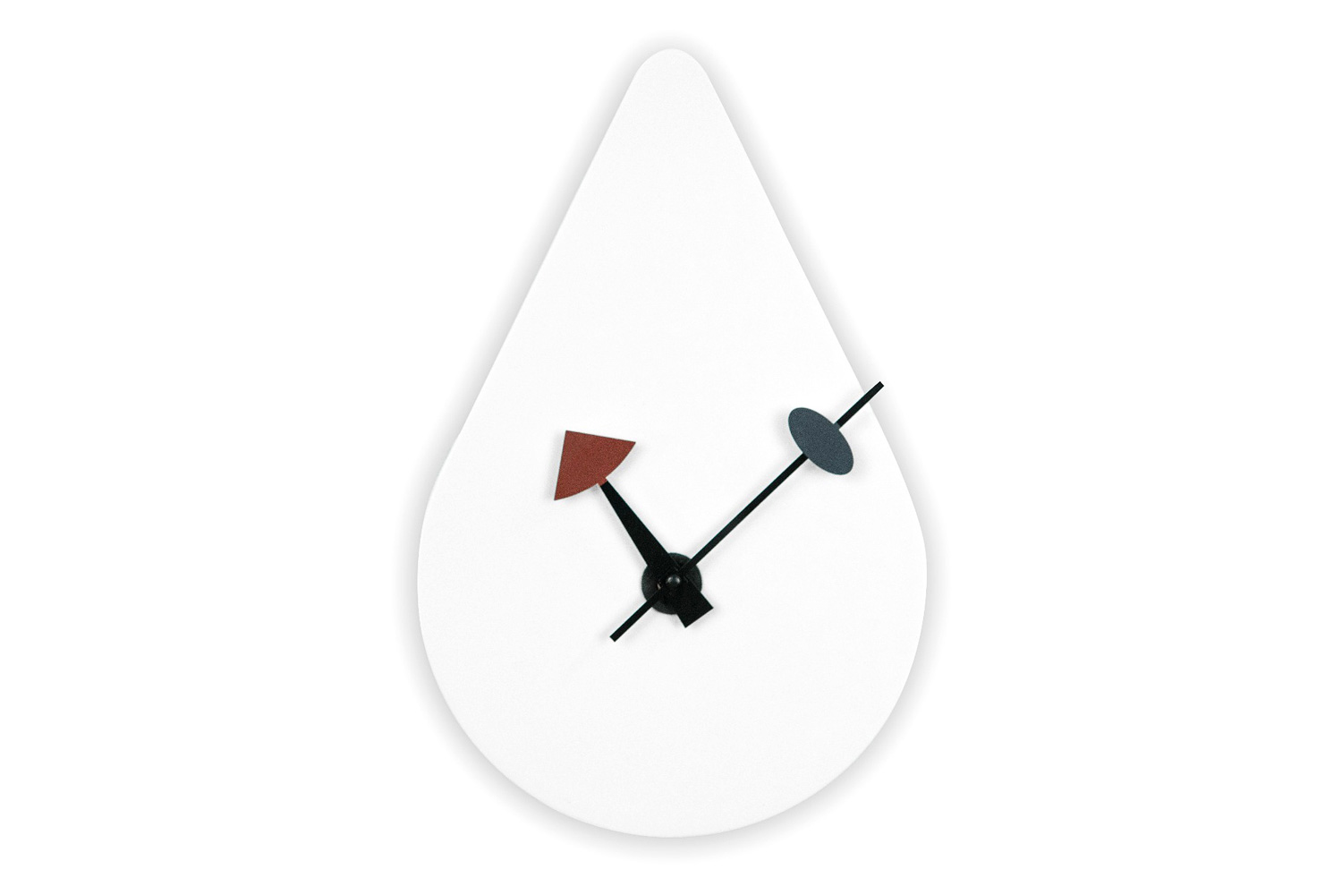 LeisureMod Manchester Modern Tear-Drop Silent Non-Ticking Wall Clock