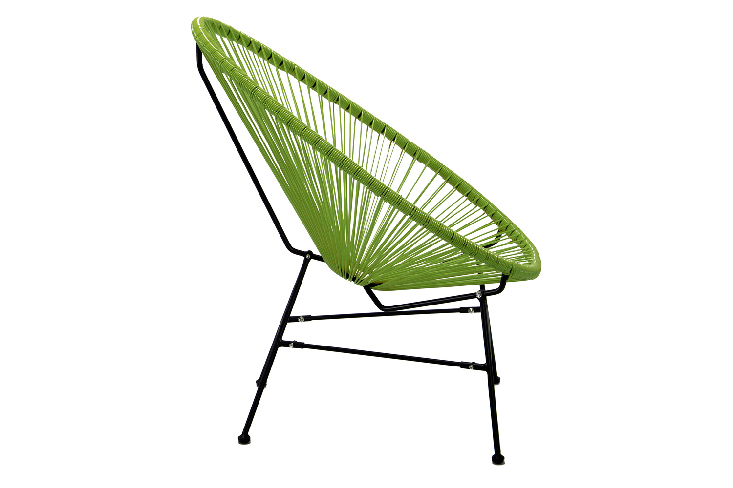 LeisureMod Montara 3 Piece Outdoor Lounge Patio Chairs with Glass Top Table - Light Green