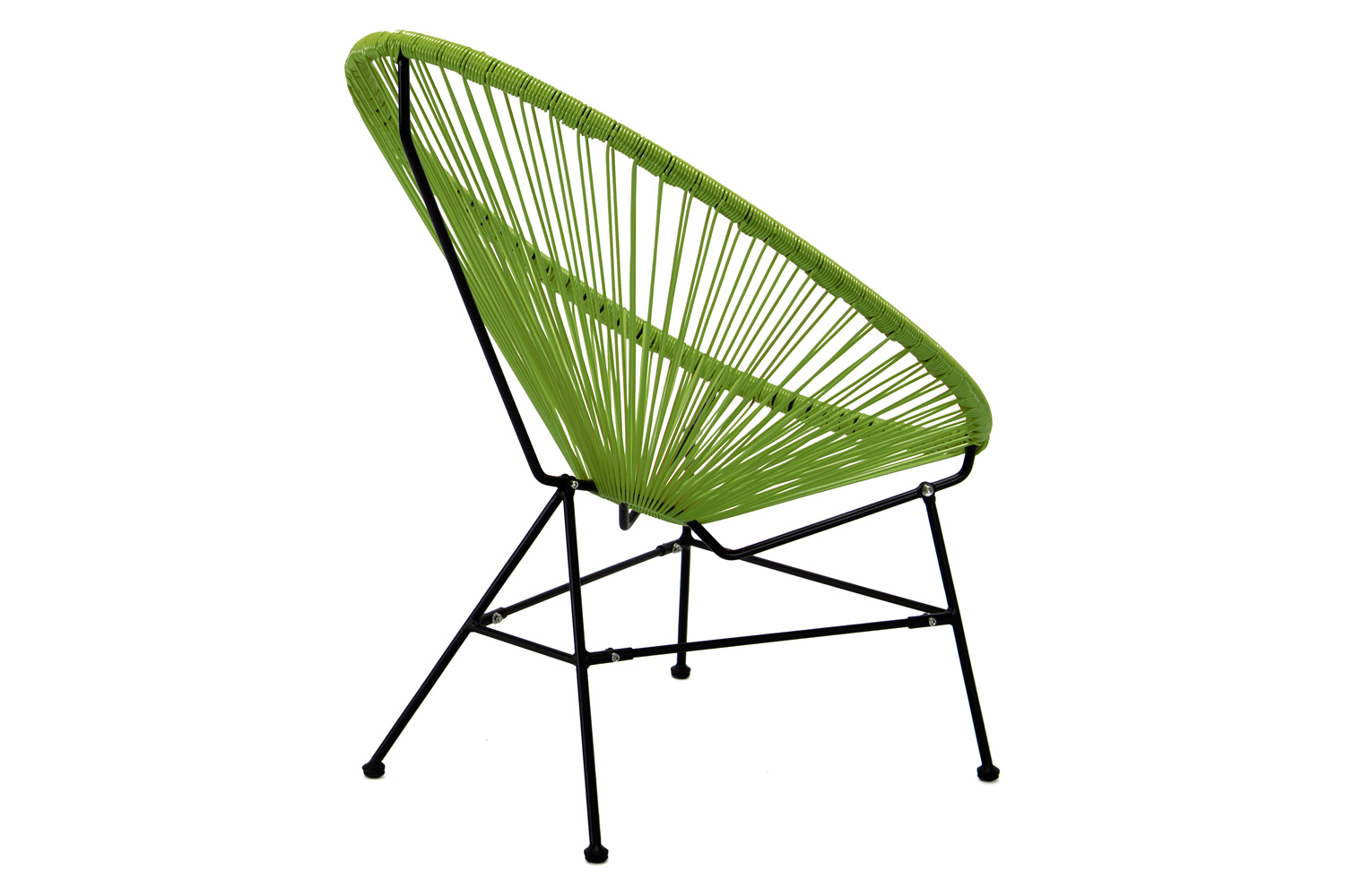 LeisureMod Montara 3 Piece Outdoor Lounge Patio Chairs with Glass Top Table - Light Green