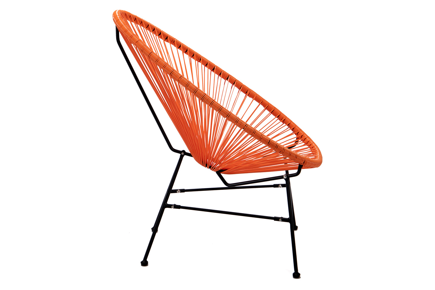 LeisureMod Montara 3 Piece Outdoor Lounge Patio Chairs with Glass Top Table - Orange