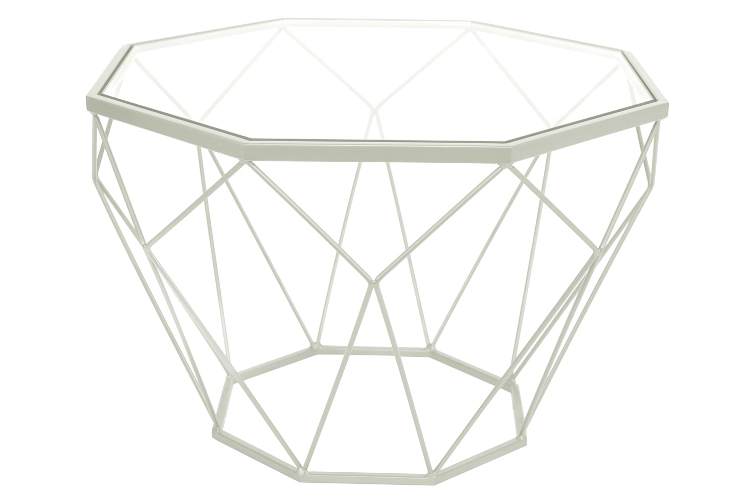 LeisureMod Malibu Modern Octagon Glass Top Coffee Table/End Table with Gold Metal Base