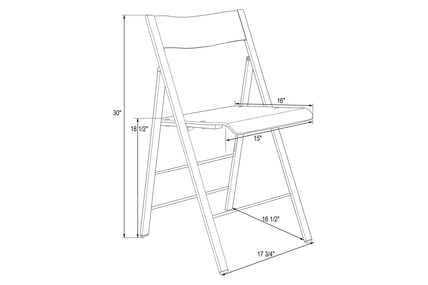 LeisureMod Menno Modern Acrylic Folding Chair - Clear