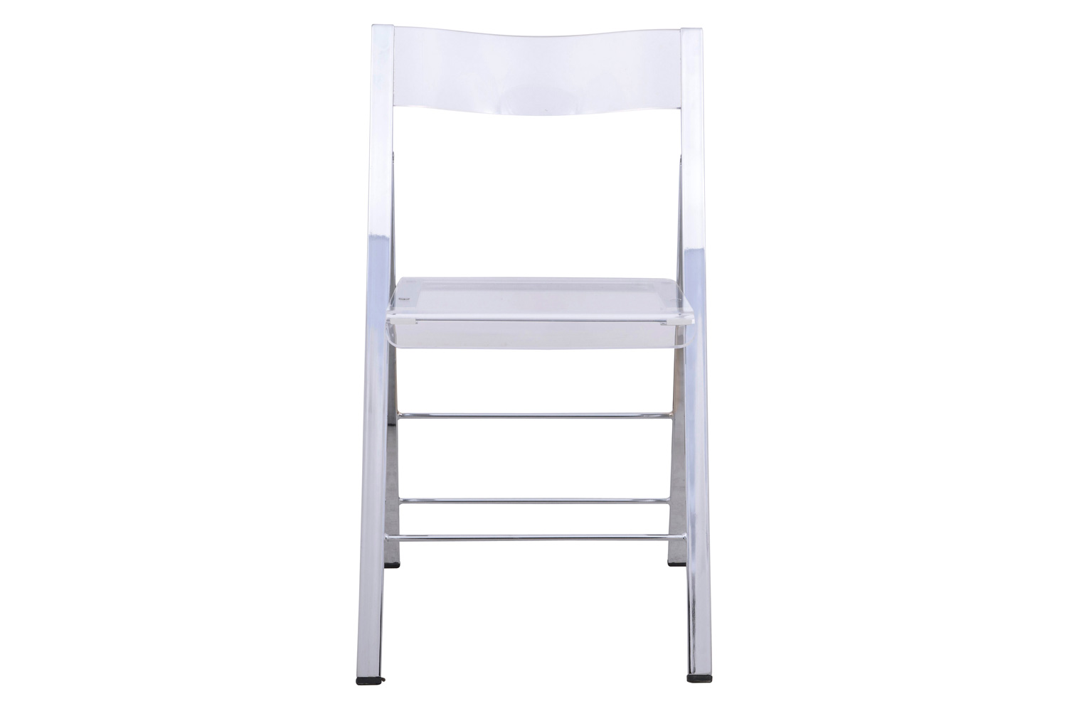 LeisureMod Menno Modern Acrylic Folding Chair - Clear