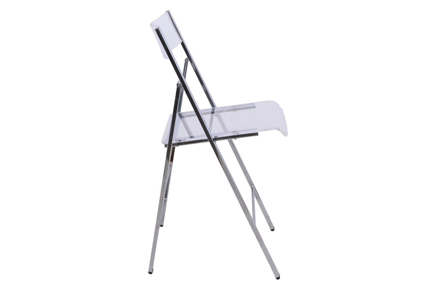 LeisureMod Menno Modern Acrylic Folding Chair - Clear