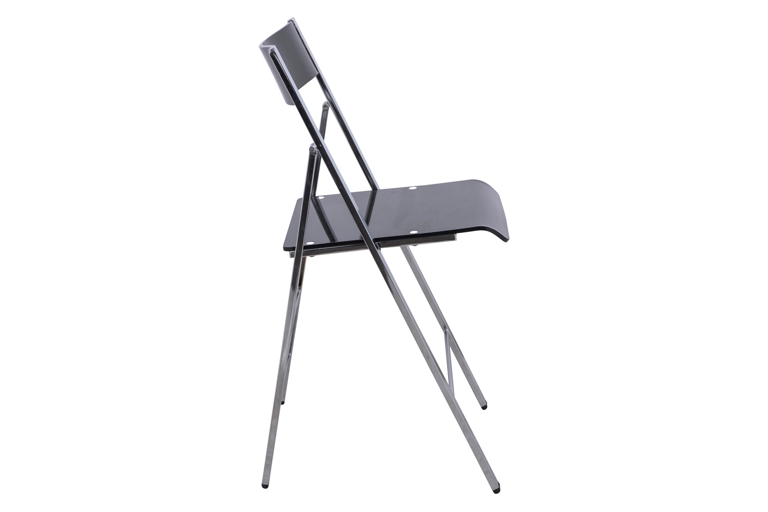 LeisureMod Menno Modern Acrylic Folding Chair - Transparent/Black