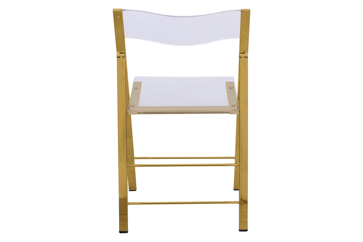 LeisureMod Menno Modern Acrylic Folding Chair - Gold