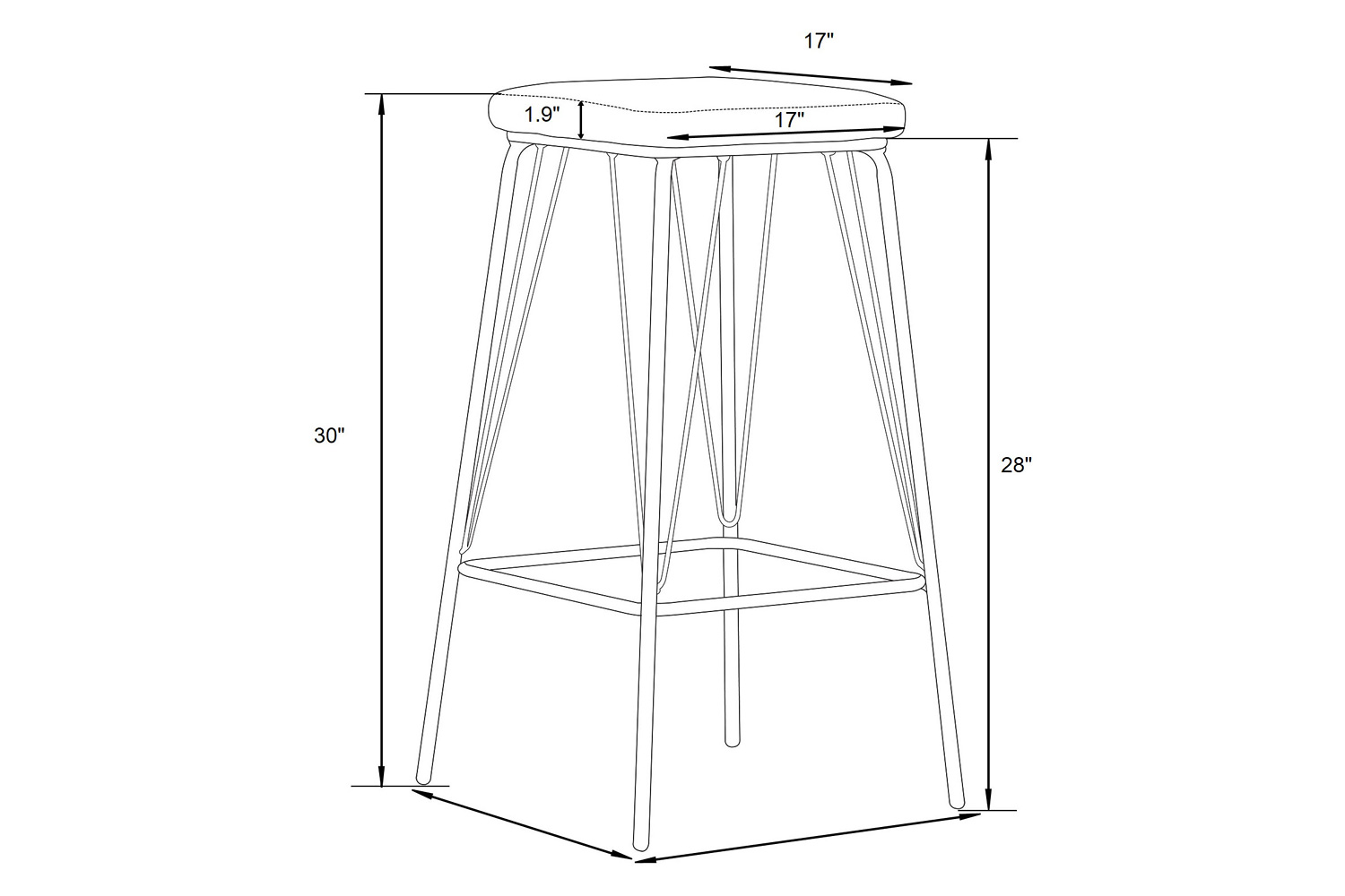 LeisureMod Millard Leather Bar Stool with Metal Frame - Olive Green