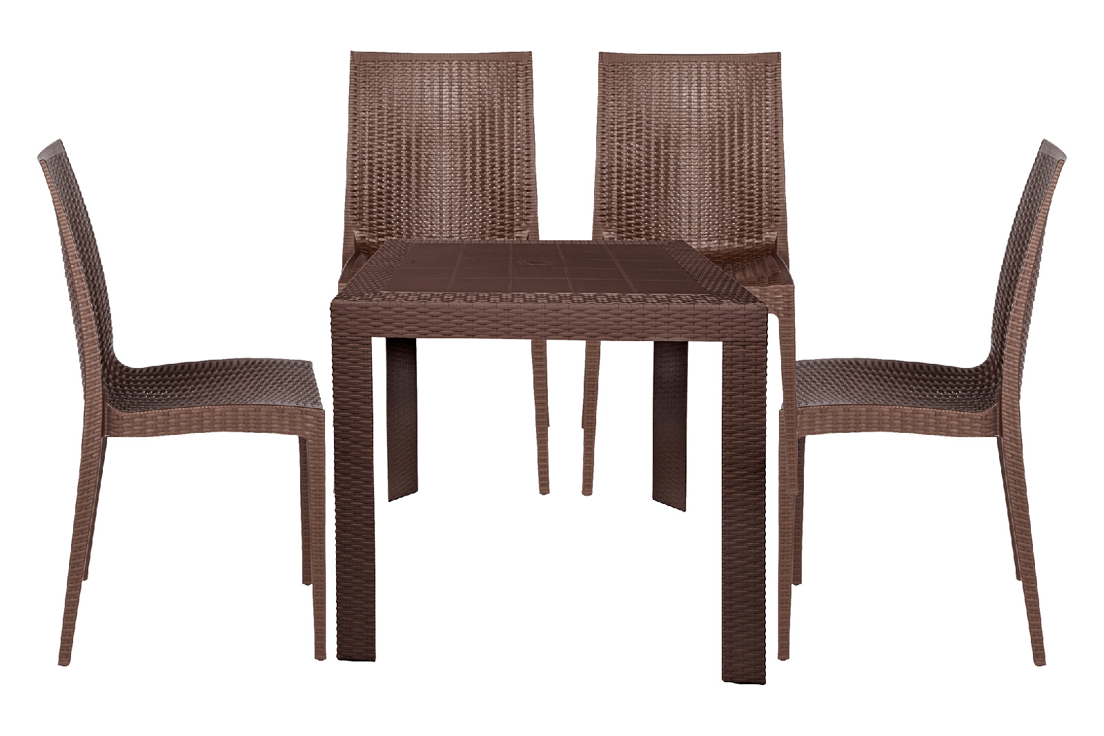 LeisureMod Mace Mid-Century 5-Piece Outdoor Dining Set