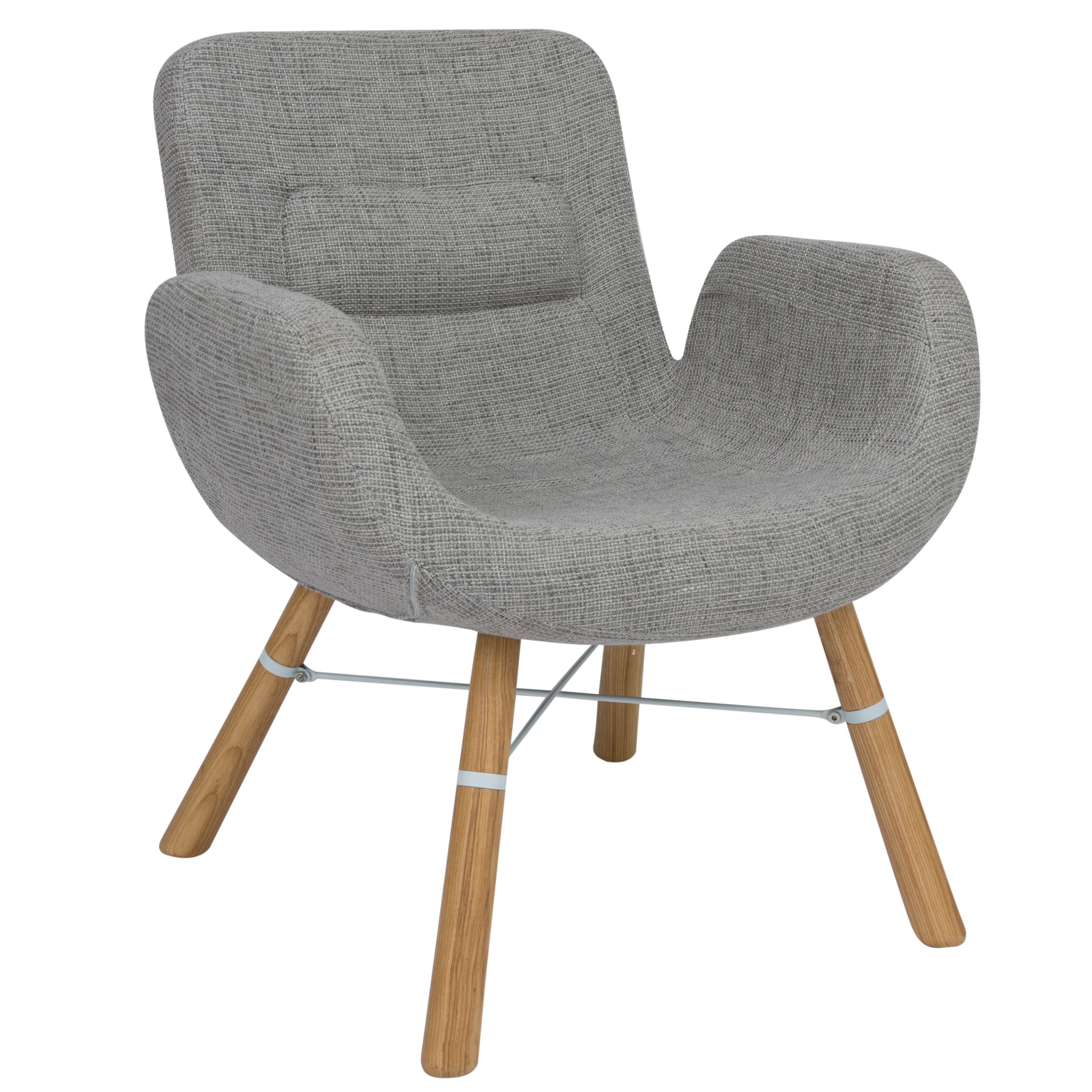 LeisureMod™ Milwood Accent Chair with Dowel Legs - Gray