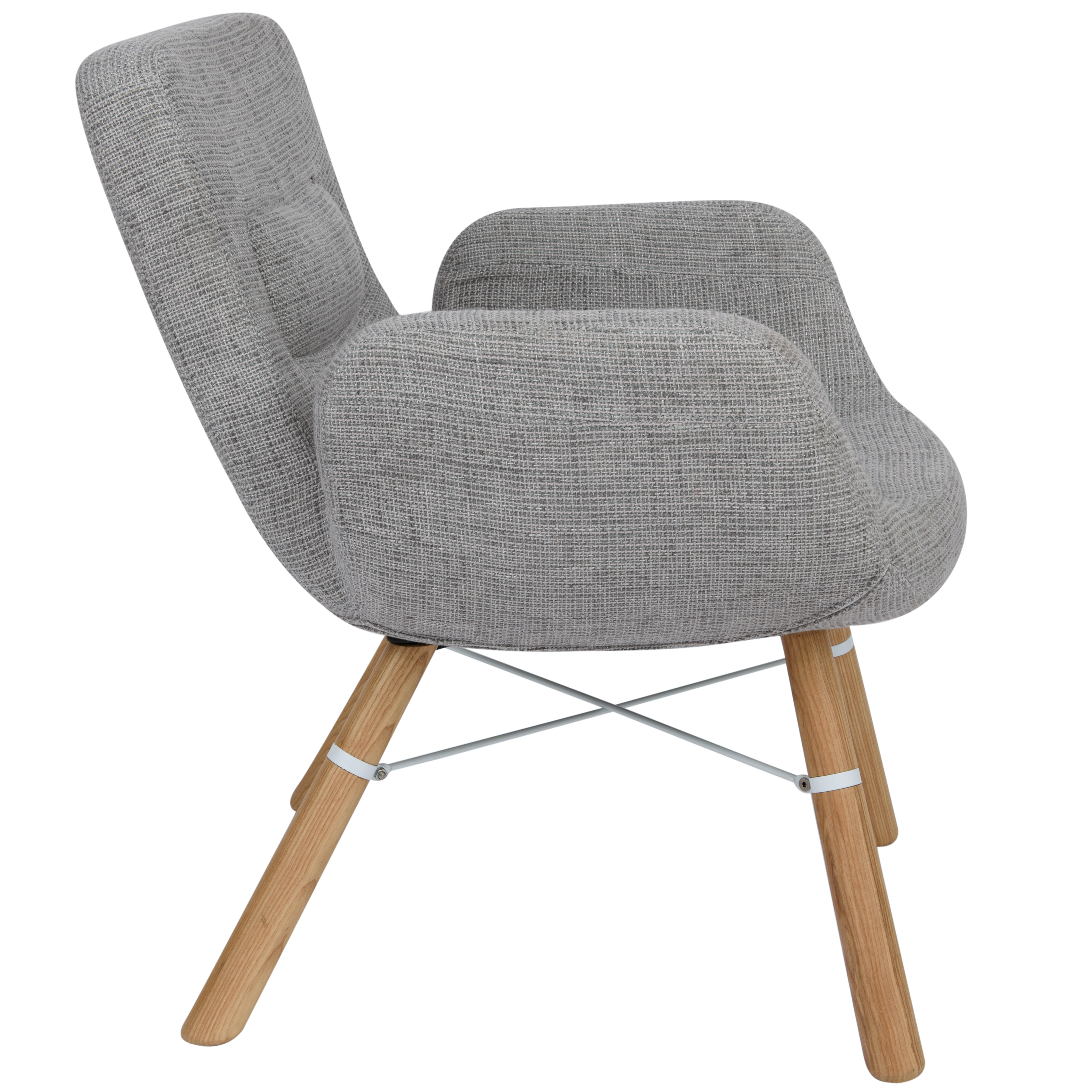 LeisureMod™ Milwood Accent Chair with Dowel Legs - Gray