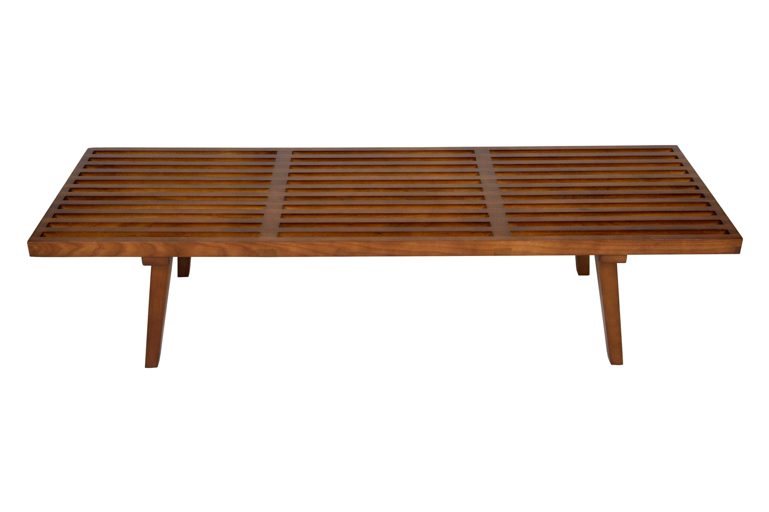 LeisureMod Mid-Century Inwood Platform Bench 5 Feet - Light Walnut