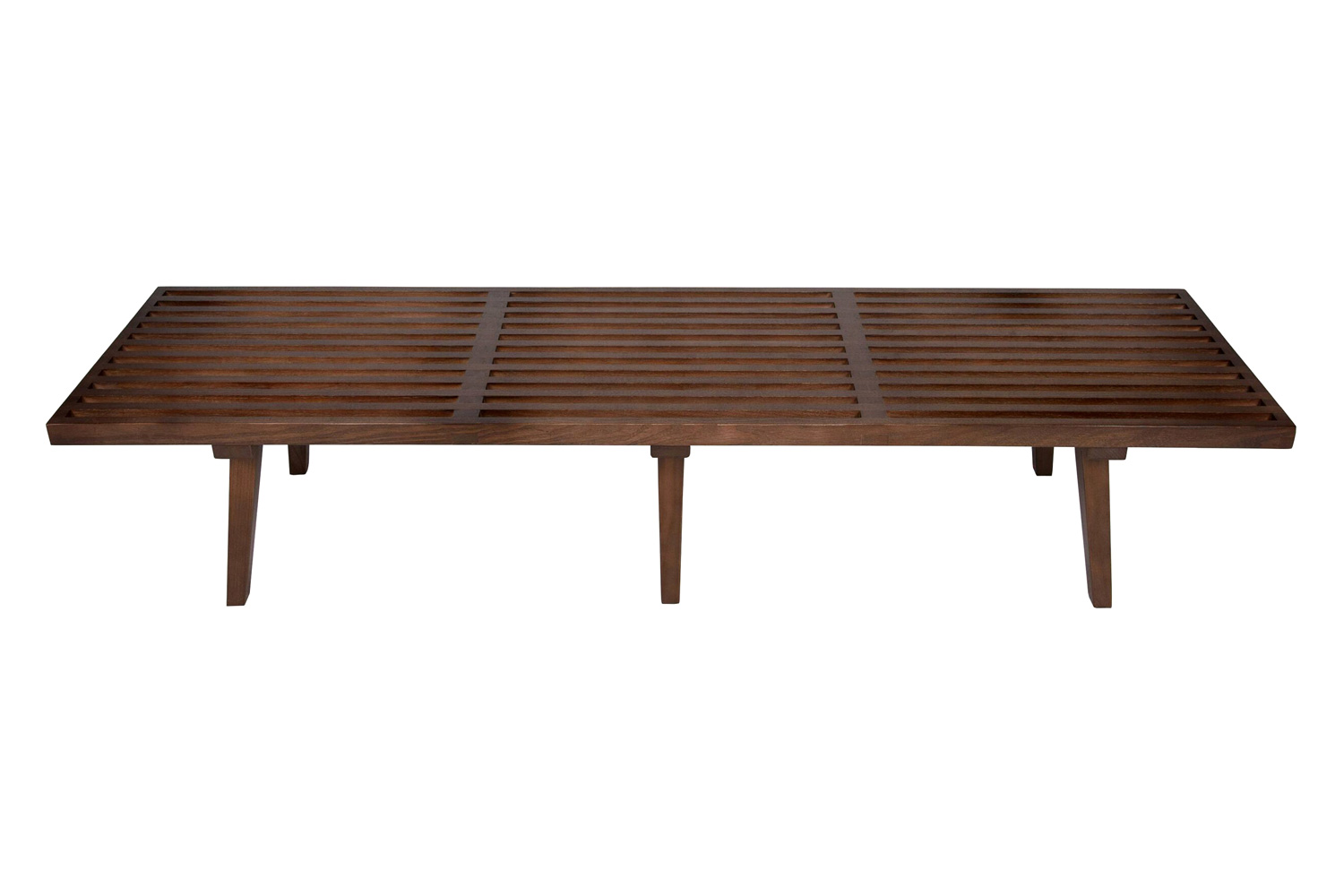 LeisureMod Mid-Century Inwood Platform Bench 6 Feet - Walnut