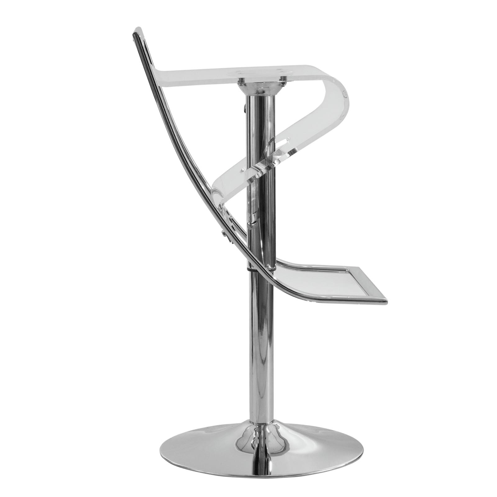 LeisureMod Napoli Transparent Acrylic Bar/Counter Stool - Clear