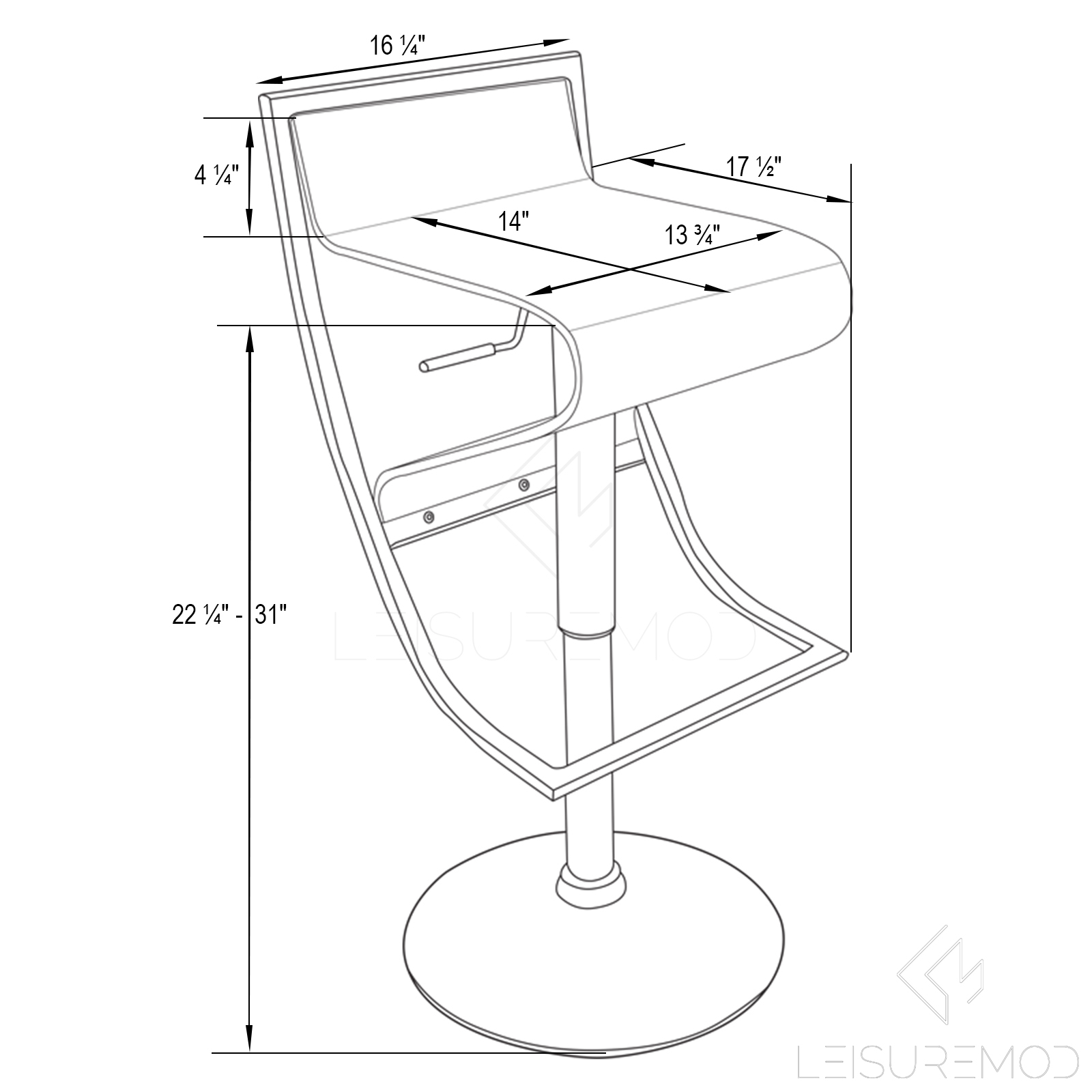 LeisureMod Napoli Transparent Acrylic Bar/Counter Stool - Clear